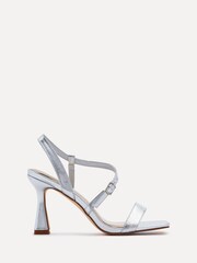 Linzi Silver Klass Open Toe Flared Heel Sandals - Image 3 of 6