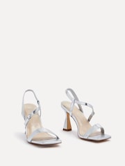 Linzi Silver Klass Open Toe Flared Heel Sandals - Image 4 of 6
