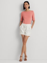 Розовый - Ralph Lauren хлопковые футболки с вырезом лодочкой Lauren Judy - Изображение 4 из 7