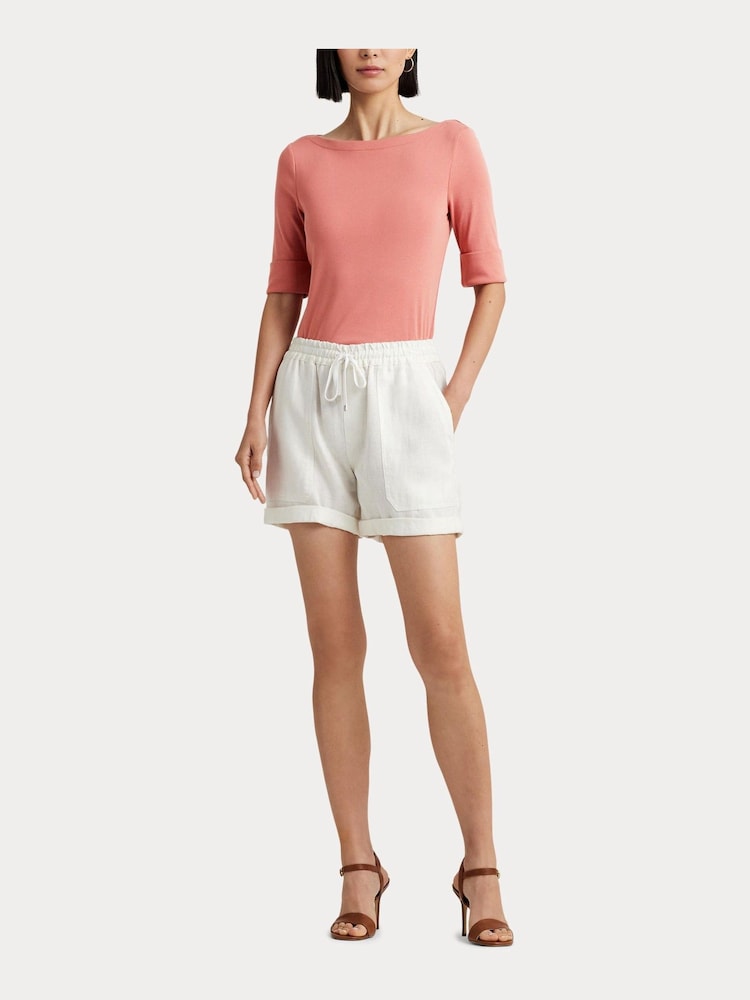 Lauren Ralph Lauren Judy Stretch Cotton Boatneck Top - Image 6 of 7