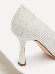 Linzi Ivory Bridal Anastasia Pearl Buckle Tweed Style Pumps - Image 4 of 5