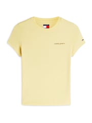 Tommy Jeans Yellow Logo Slim Jersey T-Shirt - Image 5 of 5