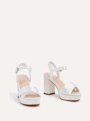 Linzi Ivory Bridal Perola Cross-Over Strappy Platform Sandals - Image 3 of 5