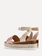 Linzi Natural Wide Fit Sahara Multicoloured Raffia Espadrille Inspired Sandals - Image 5 of 5