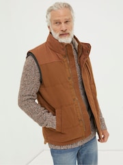 FatFace Brown Canvas Gilet - Image 3 of 7