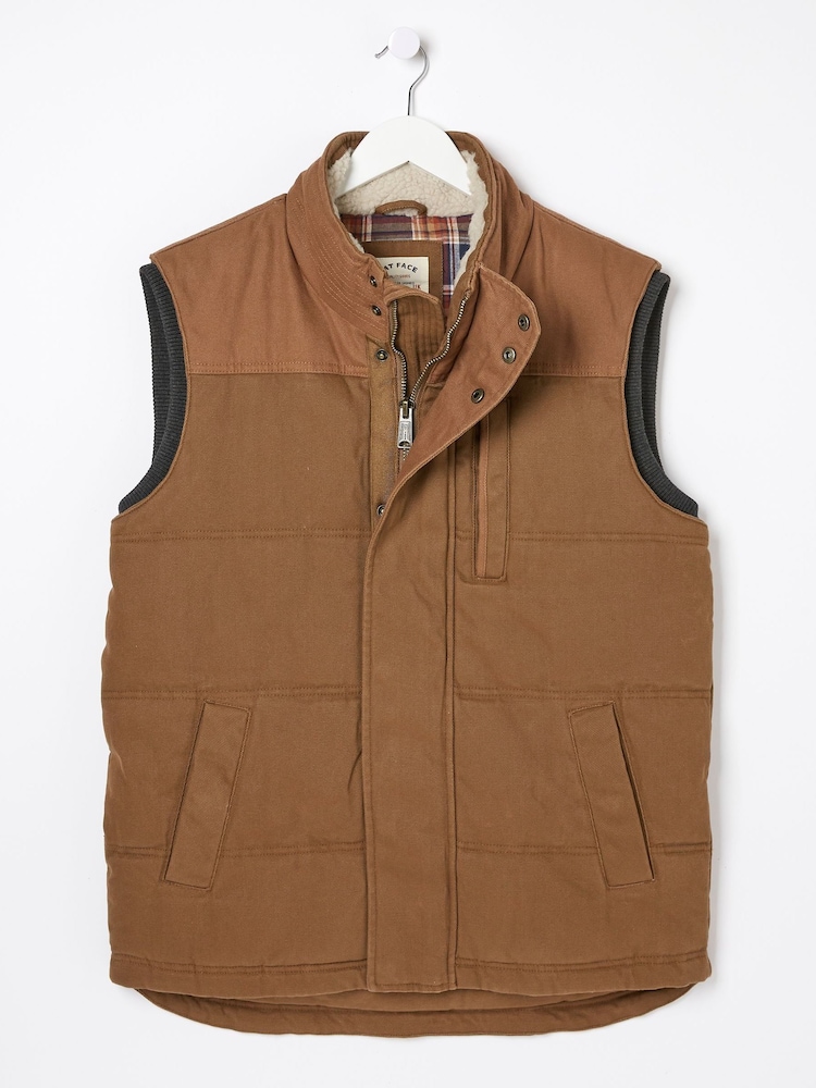 FatFace Brown Canvas Gilet - Image 7 of 7