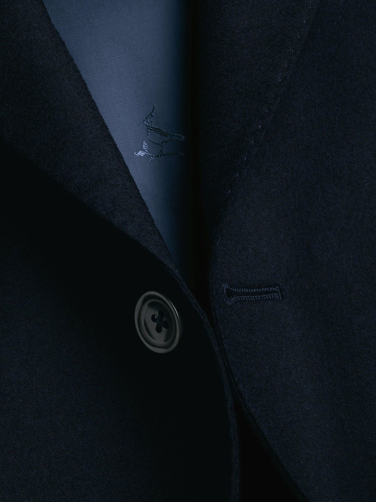Charles Tyrwhitt Blue Navy Mocha Flannel Slim Fit Plain Suit Jacket - Image 2 of 6 Charles Tyrwhitt Blue Navy Mocha Flannel Slim Fit Plain Suit Jacket - Image 2 of 6