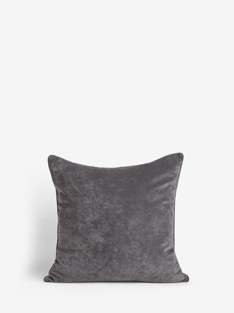 Charcoal Grey 59 x 59cm Soft Velour Cushion - Image 6 of 7
