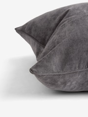 Charcoal Grey 59 x 59cm Soft Velour Cushion - Image 7 of 7
