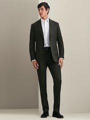 Grön - Charles Tyrwhitt Flannel Slim Fit Plain Suit Trousers - Bild 1 av 4
