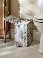 Grey Plastic Wicker Storage Basket - Image 3 of 10