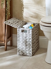 Grey Plastic Wicker Storage Basket - Image 4 of 10