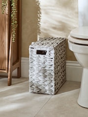 Grey Plastic Wicker Storage Basket - Image 5 of 10