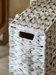 Grey Plastic Wicker Storage Basket - Image 6 of 10
