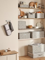 Grey Plastic Wicker Storage Basket - Image 7 of 10