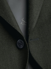 Charles Tyrwhitt Green Mocha Flannel Slim Fit Plain Suit Jacket - Image 6 of 6