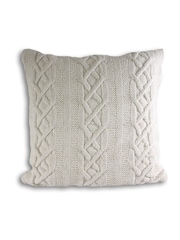 Riva Paoletti Cream Aran Cable Knit Polyester Filled Cushion - Image 2 of 3