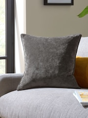 Charcoal Grey 45 x 45cm Soft Velour Cushion - Image 1 of 5