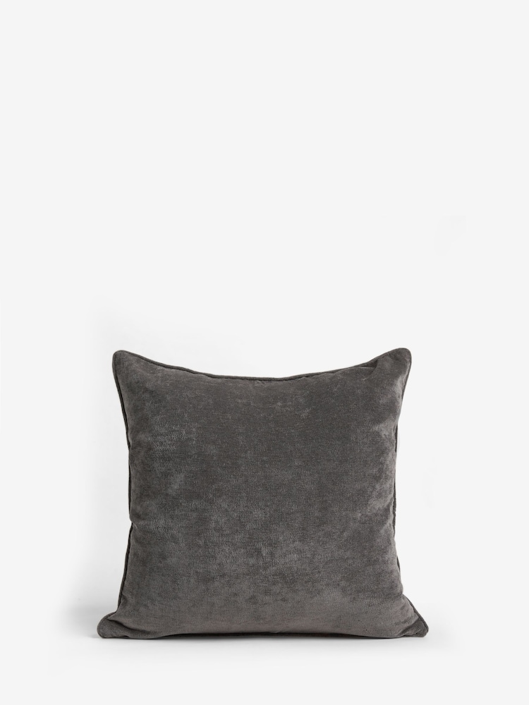 Charcoal Grey 45 x 45cm Soft Velour Cushion - Image 4 of 5