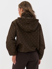 Marrón - Cortavientos de Cuello alzado resistente a la ducha Threadbare - Imagen 3 de 5