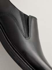 Black Square Toe School Leather Loafers - Image 6 of 6