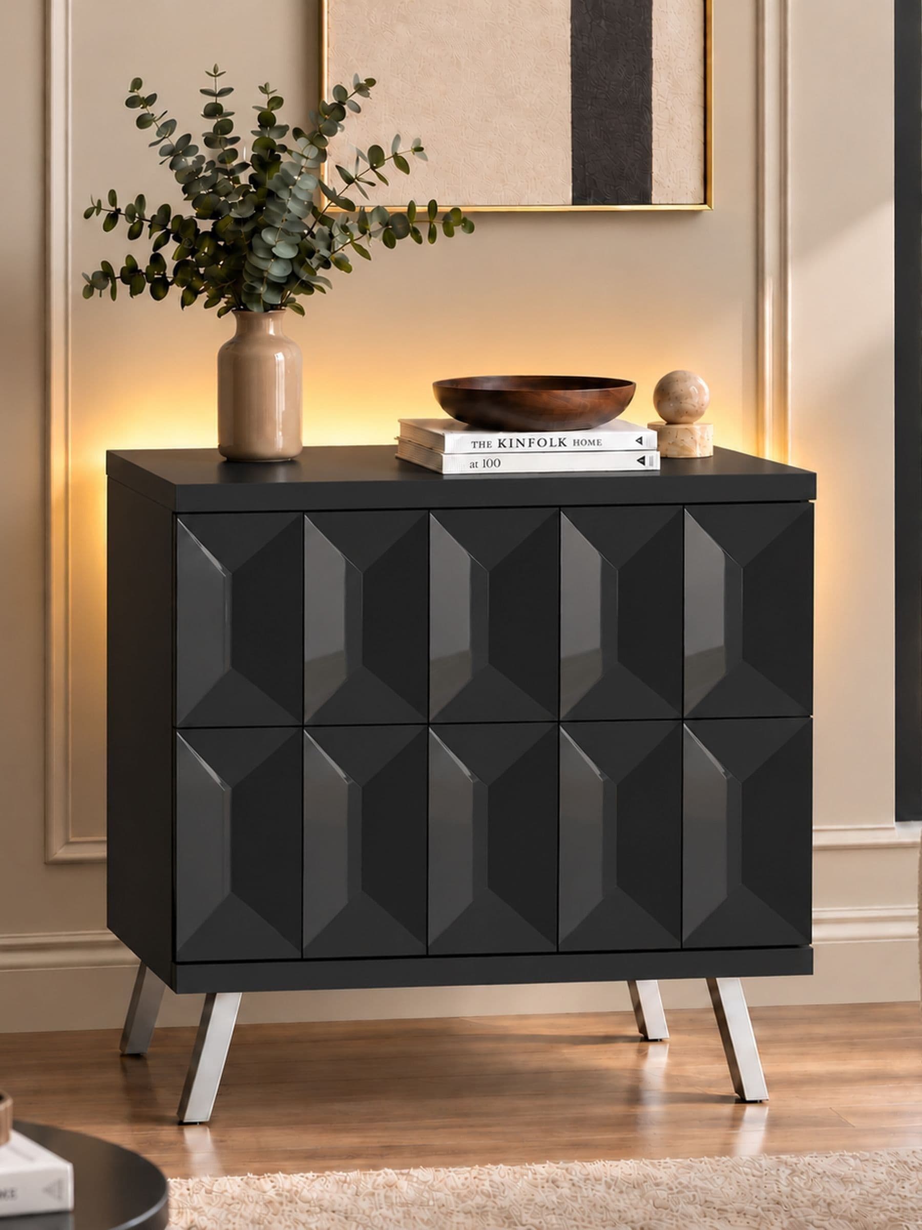 Rackhams Black Frank Olsen Elevate Lamp/ Side Table - Image 2