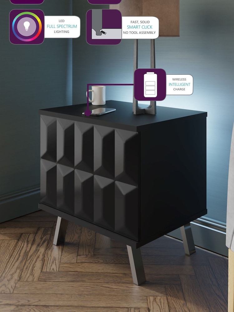 Frank Olsen Black Elevate Smart LED Side Table - Image 2 of 6
