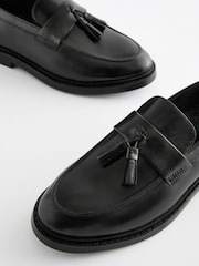Black School Leather Saddle Loafers - Image 2 of 4