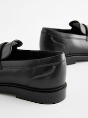 Black School Leather Saddle Loafers - Image 3 of 4