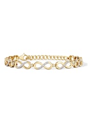 The Diamond Store Gold Tone Infinity Love 0.05ct Lab Diamond Link Bracelet in 18K Vermeil - Image 3 of 8