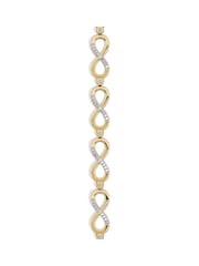 The Diamond Store Gold Tone Infinity Love 0.05ct Lab Diamond Link Bracelet in 18K Vermeil - Image 5 of 8