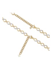 The Diamond Store Gold Tone Infinity Love 0.05ct Lab Diamond Link Bracelet in 18K Vermeil - Image 6 of 8