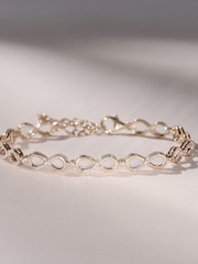 The Diamond Store Gold Tone Infinity Love 0.05ct Lab Diamond Link Bracelet in 18K Vermeil - Image 7 of 8