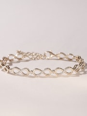 The Diamond Store Gold Tone Infinity Love 0.05ct Lab Diamond Link Bracelet in 18K Vermeil - Image 8 of 8