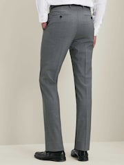 Gris - Pantalones de lana de alto rendimiento de corte ajustado de Charles Tyrwhitt - Imagen 2 de 6
