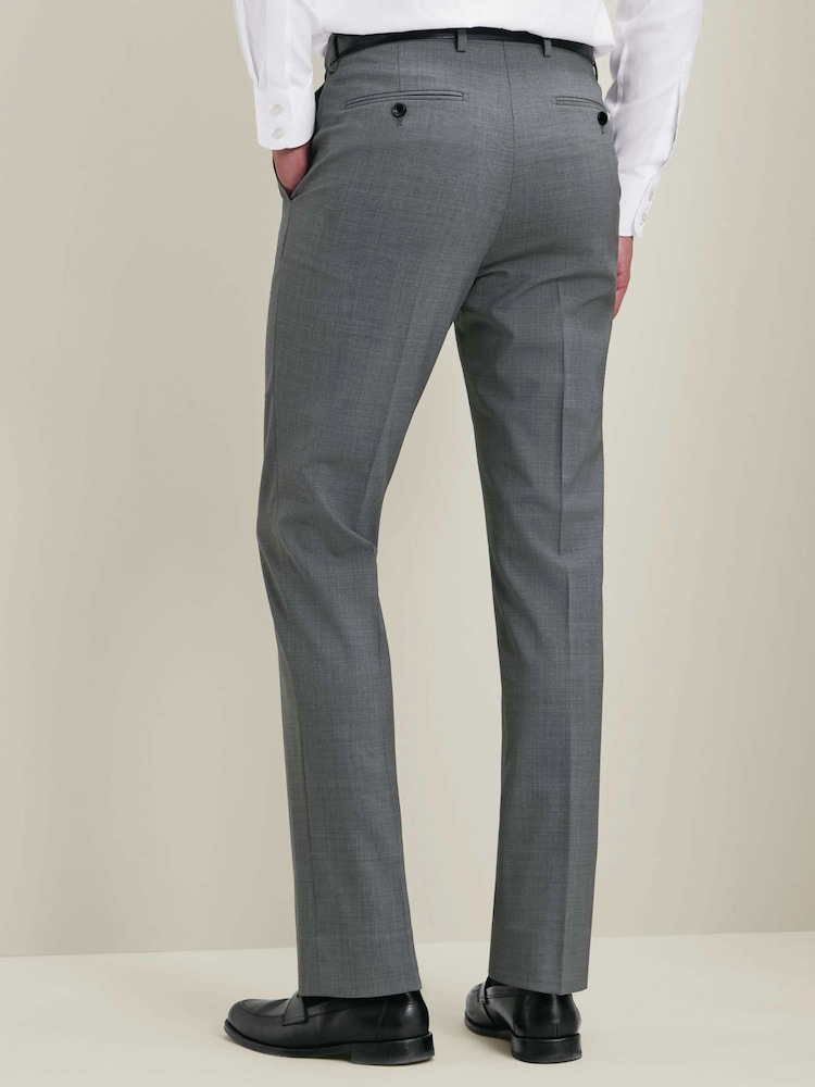 Gris - Pantalones de lana de alto rendimiento de corte ajustado de Charles Tyrwhitt - Imagen 2 de 6 Gris - Pantalones de lana de alto rendimiento de corte ajustado de Charles Tyrwhitt - Imagen 2 de 6