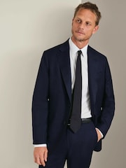 Синий - Charles Tyrwhitt Birdseye слим фит Итальянский роскошный пиджачный костюм куртка - Изображение 1 7