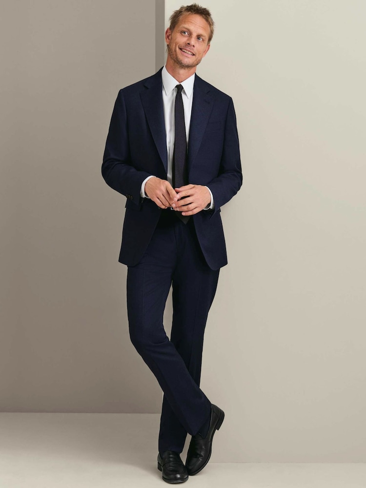Синий - Charles Tyrwhitt Birdseye слим фит Итальянский роскошный пиджачный костюм куртка - Изображение 2 7