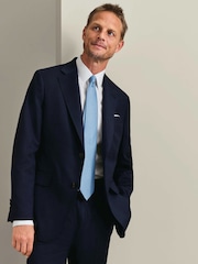 Синий - Charles Tyrwhitt Birdseye слим фит Итальянский роскошный пиджачный костюм куртка - Изображение 3 7