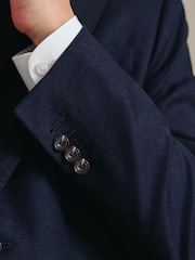Синий - Charles Tyrwhitt Birdseye слим фит Итальянский роскошный пиджачный костюм куртка - Изображение 6 7