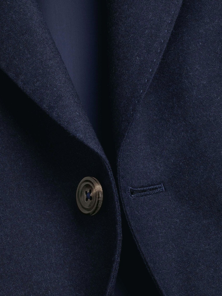 Синий - Charles Tyrwhitt Birdseye слим фит Итальянский роскошный пиджачный костюм куртка - Изображение 7 7
