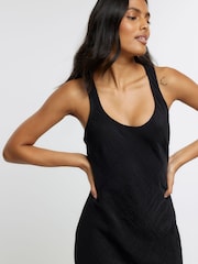 River Island Black Midaxi Slip Dress - Image 4 of 7
