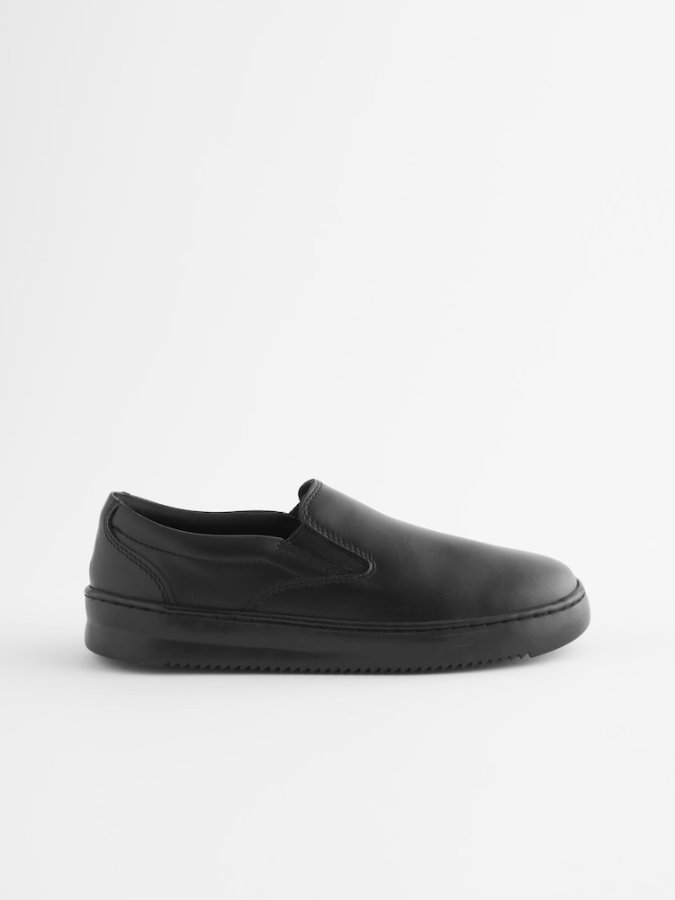Schwarz - Slip-On-Lederschuhe für die Schule - Bild 2 von 7 Schwarz - Slip-On-Lederschuhe für die Schule - Bild 2 von 7