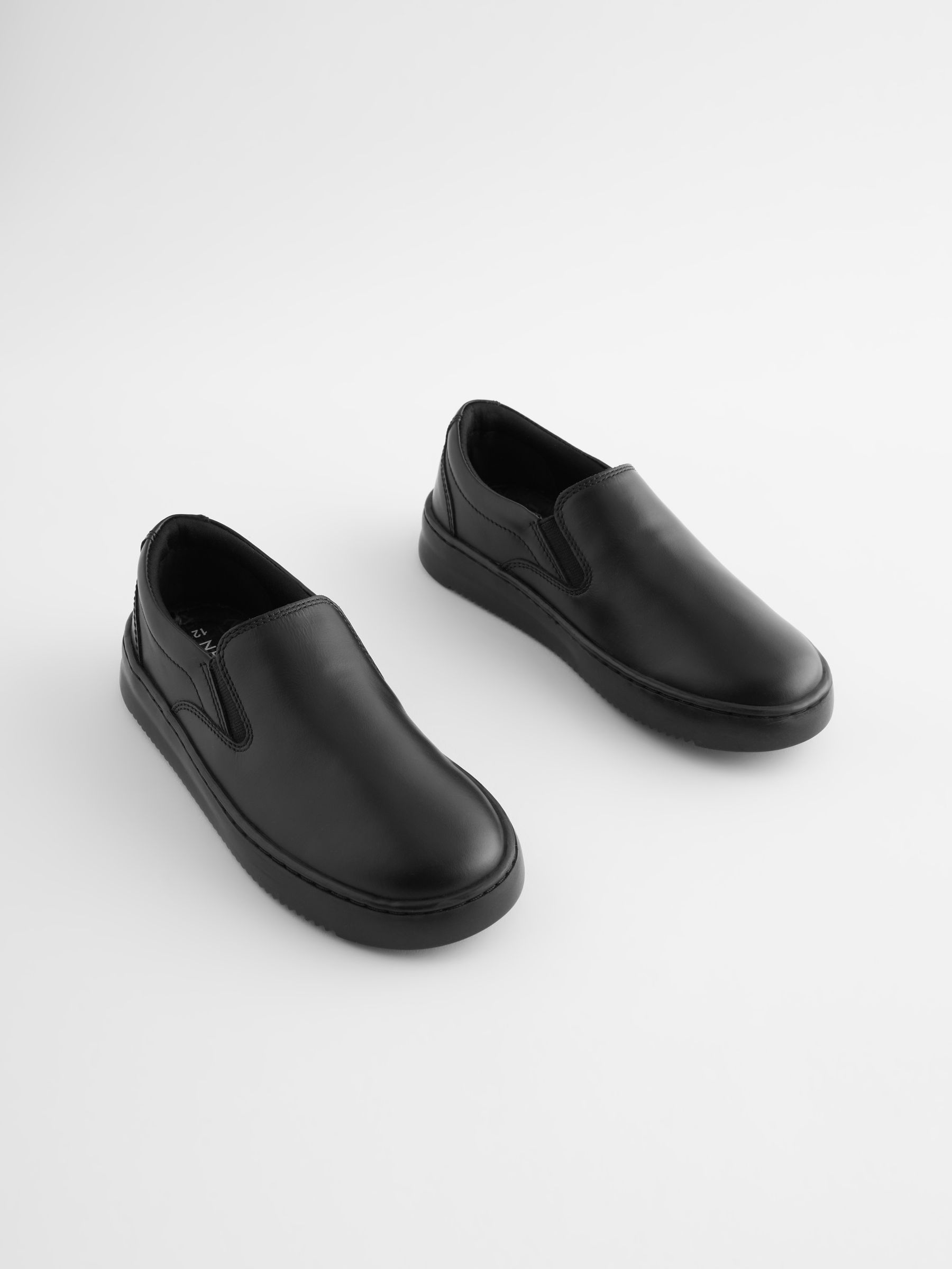 Black slip on school shoes online