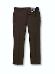 Marrón - Pantalones de lana de alto rendimiento de corte ajustado de Charles Tyrwhitt - Imagen 5 de 6