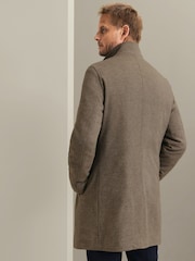 Neutralna boja - Charles Tyrwhitt Pure Vuna Visoki okovratnik Kaput - Slika 2 od 6