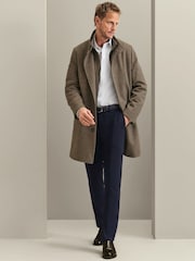 Neutralna boja - Charles Tyrwhitt Pure Vuna Visoki okovratnik Kaput - Slika 3 od 6
