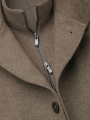 Neutralna boja - Charles Tyrwhitt Pure Vuna Visoki okovratnik Kaput - Slika 5 od 6