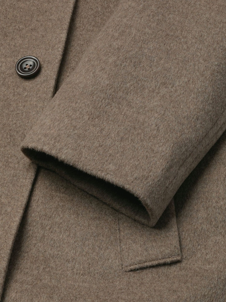 Neutralna boja - Charles Tyrwhitt Pure Vuna Visoki okovratnik Kaput - Slika 6 od 6