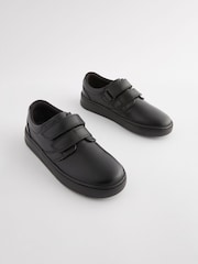 Black Black Leather Double Strap School Shoes - Image 1 of 5